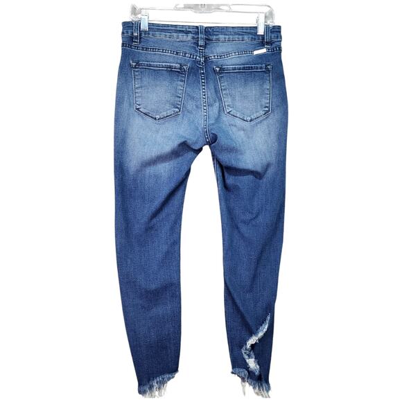 Kancan Denim Jeans Womens 9/28 Blue Stretchy Cotton Distressed Zip Fly Casual - Picture 2 of 12